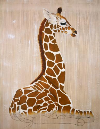  giraffe rothschild threatened endangered extinction Thierry Bisch Contemporary painter animals painting art decoration nature biodiversity conservation